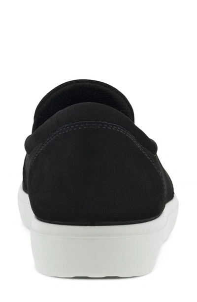 Ecco Classic Leather Slip-on Sneaker In Black