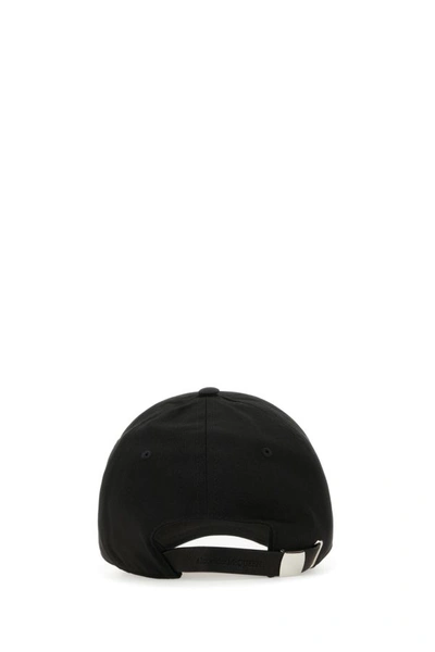 Shop Alexander Mcqueen Man Black Cotton Varsity Skull Baseball Cap