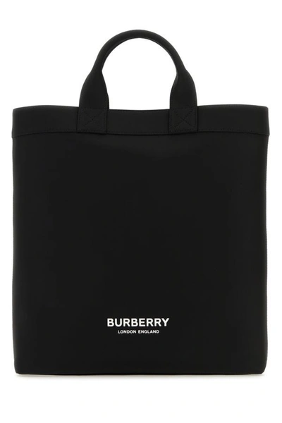 Shop Burberry Man Black Econyl Artie Shopping Bag