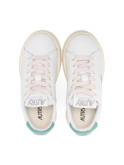 Shop Autry Dallas Logo-patch Leather Sneakers In White