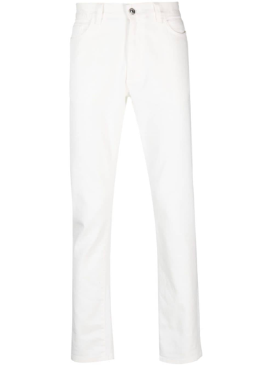 Shop Zegna Mid-rise Straight-leg Jeans In White