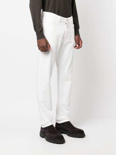 Shop Zegna Mid-rise Straight-leg Jeans In White