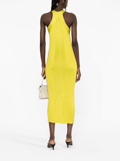 无袖罗纹超长连衣裙