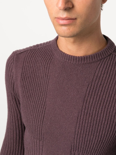 Shop Rick Owens Ribbed Crew-neck Jumper In Purple