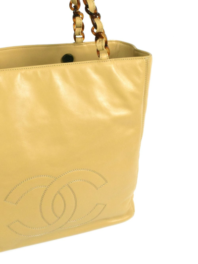 Pre-owned Chanel 1998 Cc Chain Tote Bag In Yellow