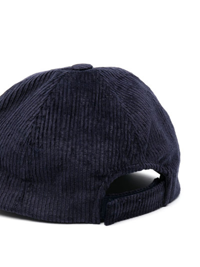 Shop Isabel Marant Tyron Logo-embroidered Corduroy Cap In Blue