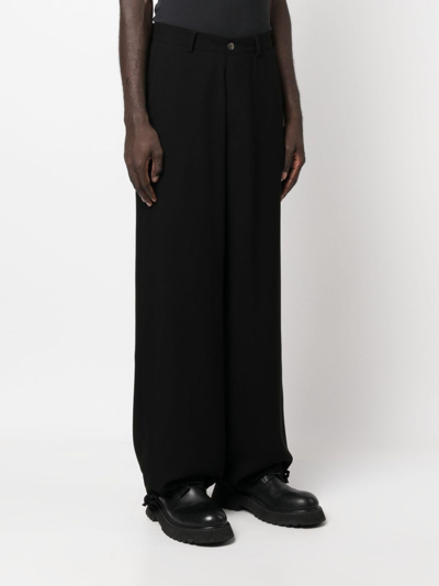 Shop Société Anonyme Slogan-print Straight-leg Trousers In Black