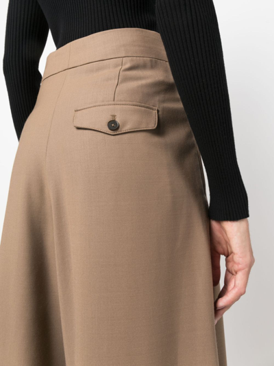 Shop Closed High-waist Wide-leg Trousers In Brown
