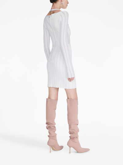 Shop Dion Lee Open-knit Corset Minidress In White