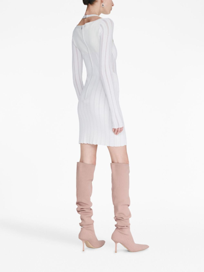 Dion Lee Open-knit Corset Minidress In White