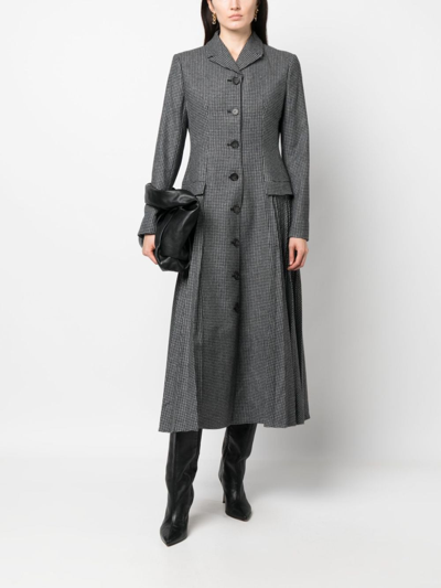 Shop Erdem Houndstooth-pattern Single-breasted Coat In Grey