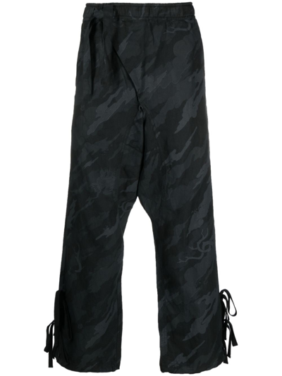 Shop Maharishi Shinobi Camouflage-pattern Track Pants In Black