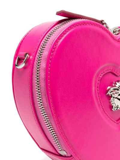 Shop Versace Medusa Head-plaque Leather Shoulder Bag In Pink