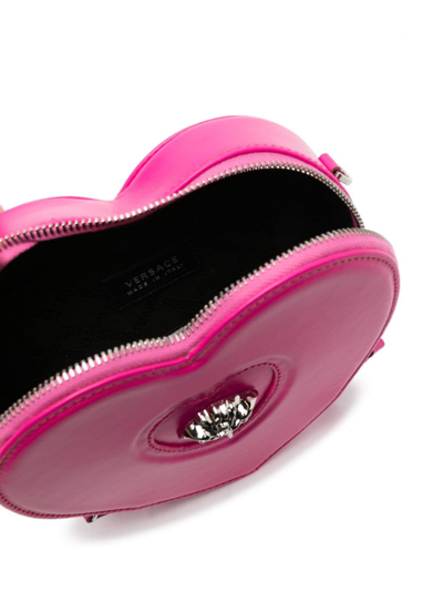 Versace Medusa Head-plaque Leather Shoulder Bag In Pink