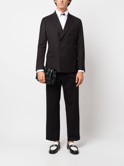 Shop Reveres 1949 Notched-lapel Double-breasted Blazer In Black