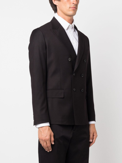 Shop Reveres 1949 Notched-lapel Double-breasted Blazer In Black