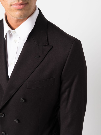 Shop Reveres 1949 Notched-lapel Double-breasted Blazer In Black