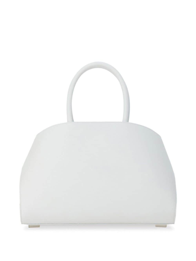 Shop Ferragamo Small Hug Leather Tote Bag In White