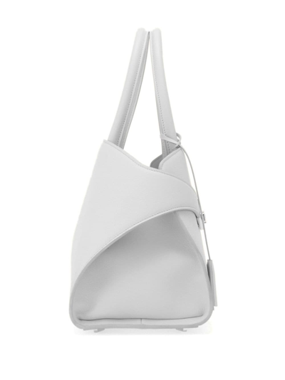 Shop Ferragamo Small Hug Leather Tote Bag In White