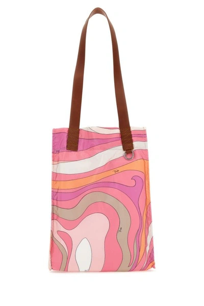 Shop Emilio Pucci Woman Printed Polyester Shoulder Bag In Multicolor