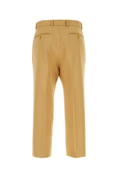 Shop Gucci Man Beige Polyester Pant In Brown