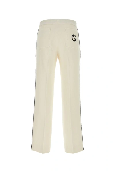 Shop Gucci Man Ivory Tweed Pant In White