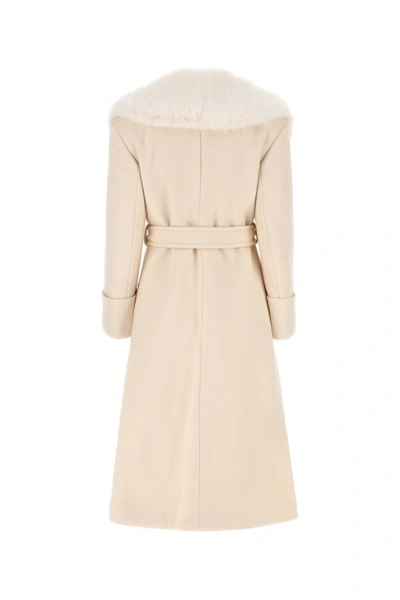 Shop Gucci Woman Ivory Wool Blend Coat In White