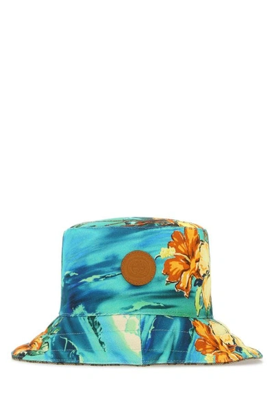 Shop Gucci Woman Printed Cotton Blend Hat In Multicolor