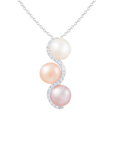 Shop Splendid Pearls Rhodium Over Silver 8-9mm Pearl Pendant
