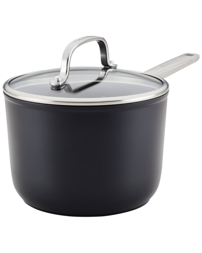 Shop Kitchenaid Hard-anodized Induction Nonstick Saucepan With Lid In Black