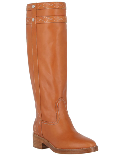 Shop Celine 35 Leather Boot In Brown