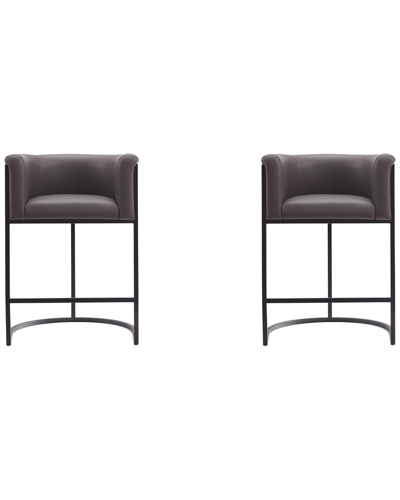 MANHATTAN COMFORT MANHATTAN COMFORT SET OF 2 COSMOPOLITAN COUNTER STOOLS 