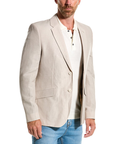 Shop Ted Baker Lancej Slim Fit Linen & Wool-blend Blazer In Grey
