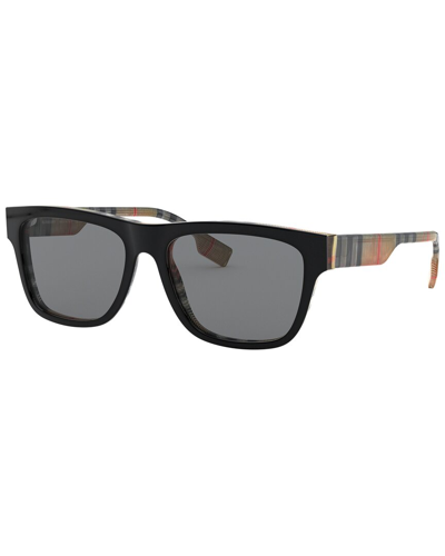 Shop Burberry Men's Be4293 56mm Sunglasses In Black