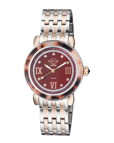 Gv2 Women's Marsala Tortoise Diamond Watch