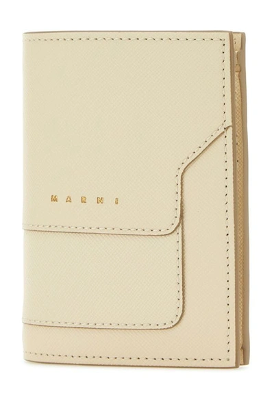 Shop Marni Woman Ivory Leather Wallet In White