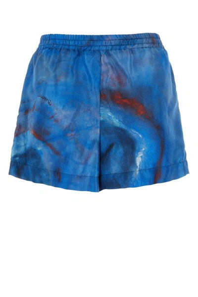 Shop Marni Woman Printed Silk Shorts In Multicolor