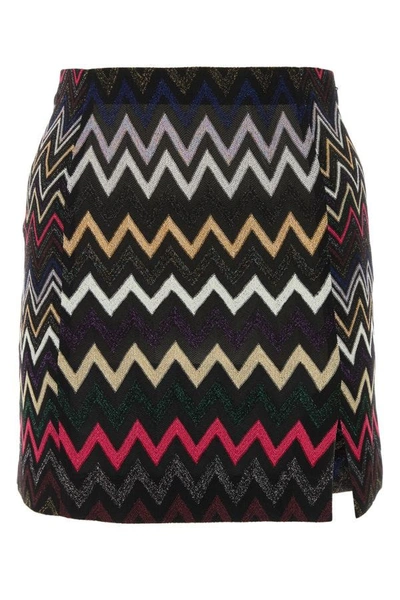 Shop Missoni Woman Embroidered Viscose Blend Mini Skirt In Multicolor