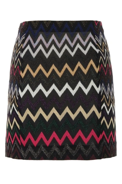 Shop Missoni Woman Embroidered Viscose Blend Mini Skirt In Multicolor
