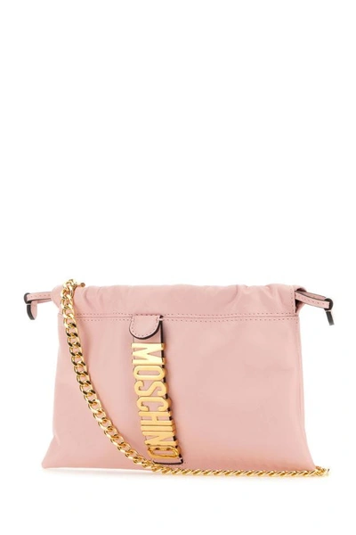 Shop Moschino Woman Pink Leather Clutch