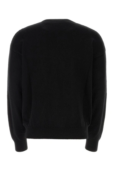Shop Palm Angels Man Black Wool Blend Sweater