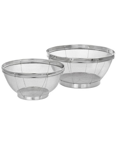 Shop Martha Stewart Stainless Steel 2pc Strainer Set In Silver