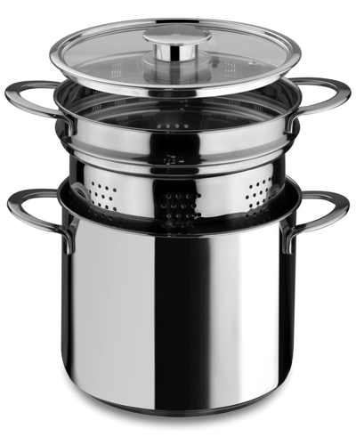 Shop Mepra Gourmet Pasta Pot With Glass Lid In Stainless Steel