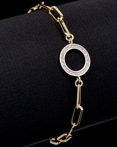 Shop Meshmerise 18k Over Silver 0.18 Ct. Tw. Diamond Circle Bracelet