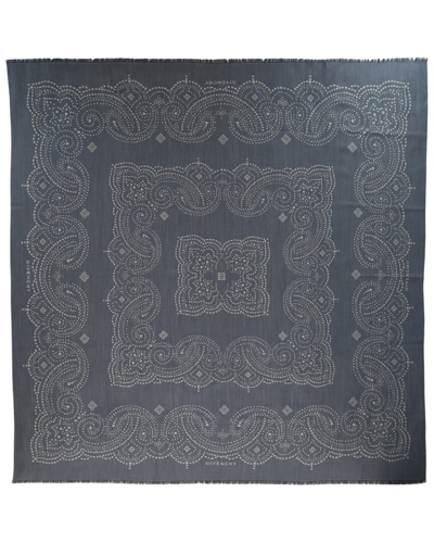 Shop Givenchy Silk & Wool-blend Scarf In Blue