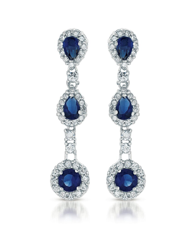 Genevive Silver Cz Drop Earrings