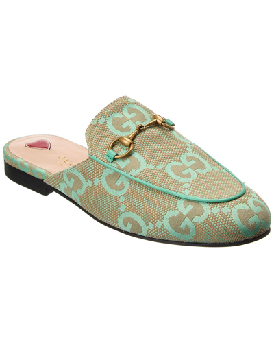 Shop Gucci Princetown Jumbo Gg Canvas Slipper In Beige