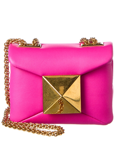 Shop Valentino One Stud Micro Leather Shoulder Bag In Pink
