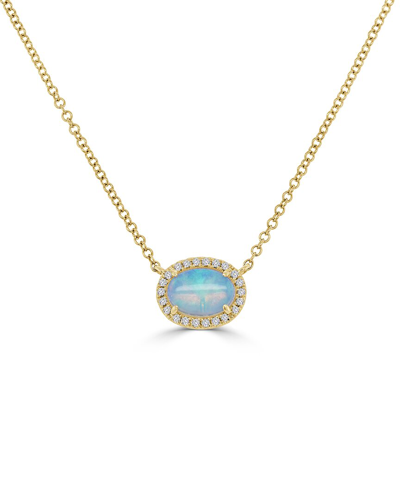 Sabrina Designs 14k 0.54 Ct. Tw. Diamond & Opal Necklace