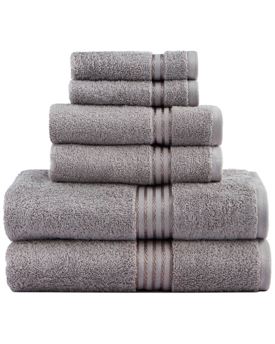 Shop Comfort & Care Plush 6pc Towel Set In Silver